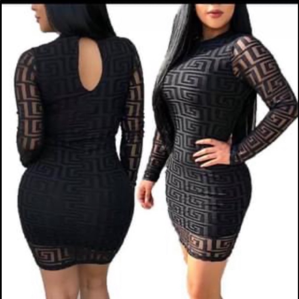 Little brown dress mini sheer fully lined